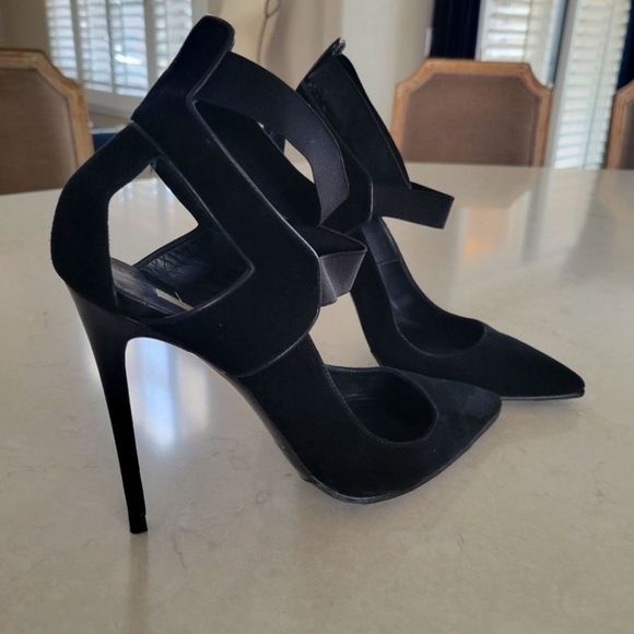 Gianmarco Lorenzi High Heel Pump Black Suede 39 - Picture 1 of 11
